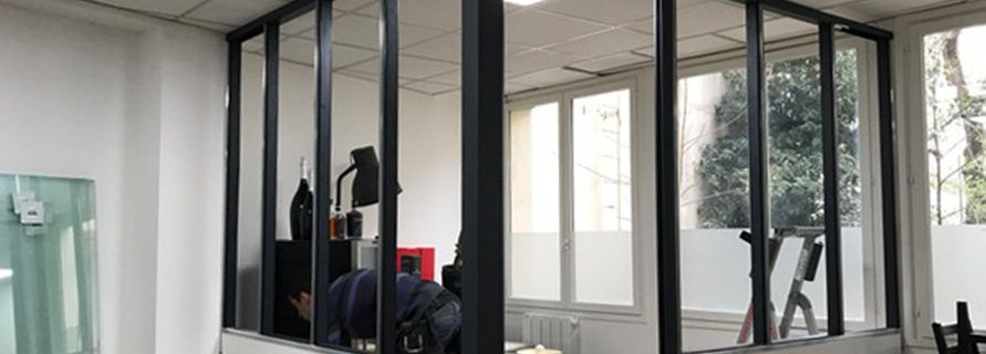 cloison bureau style atelier